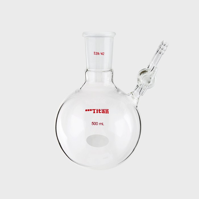 具侧管玻璃节门反应瓶 磨口:29/42 500ml 特优级