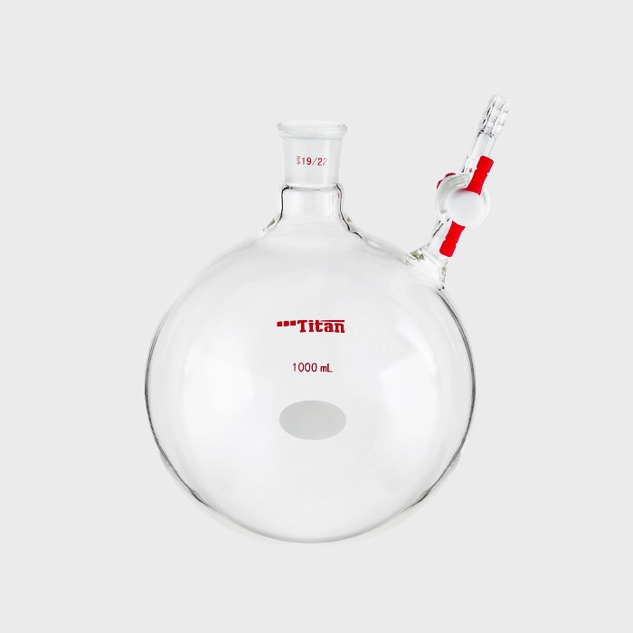 具侧管四氟节门反应瓶 磨口：19/22 1000ml 特优级