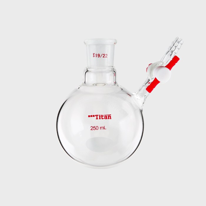 具侧管四氟节门反应瓶 磨口:19/22 250ml 特优级