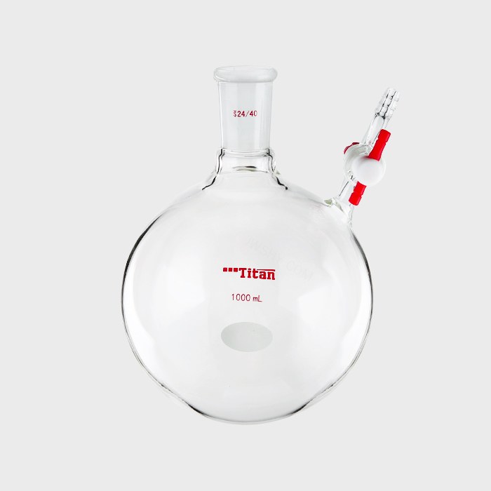 具侧管四氟节门反应瓶 磨口：24/40 1000ml 特优级