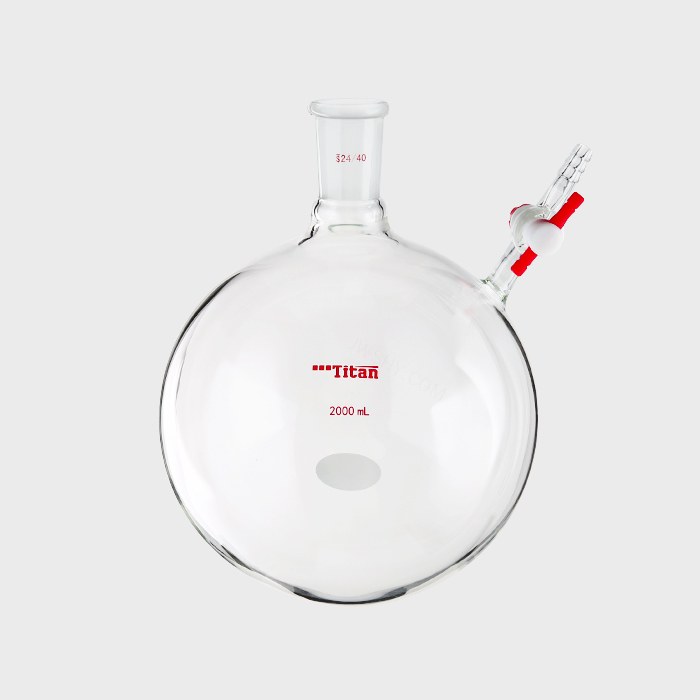 具侧管四氟节门反应瓶 磨口:24/40 2000ml 特优级