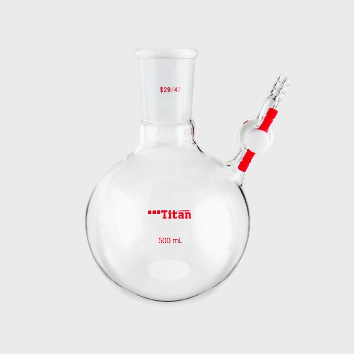 具侧管四氟节门反应瓶 磨口:29/42 500ml 特优级