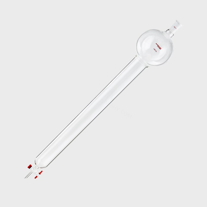具存储球闪式层析柱 1000ml 外径：60mm 有效长度：610mm 四氟节门孔径：4mm 24/40 特优级