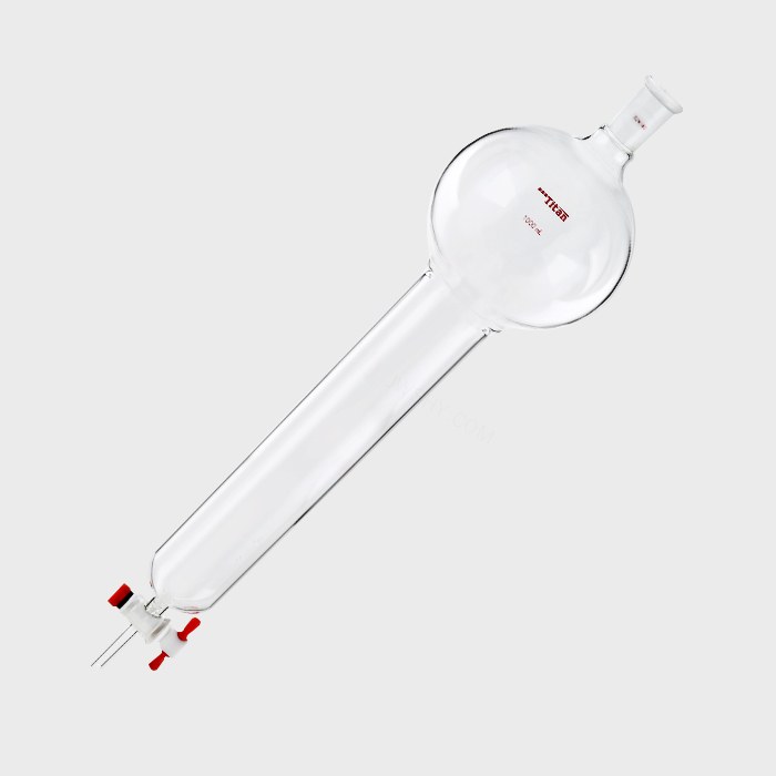 具存储球闪式层析柱 1000ml 外径：60mm 有效长度：305mm 四氟节门孔径：4mm 24/40 特优级