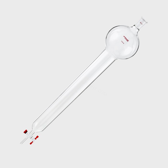 具存储球闪式层析柱 1000ml 外径：60mm 有效长度：457mm 四氟节门孔径：4mm 24/40 特优级
