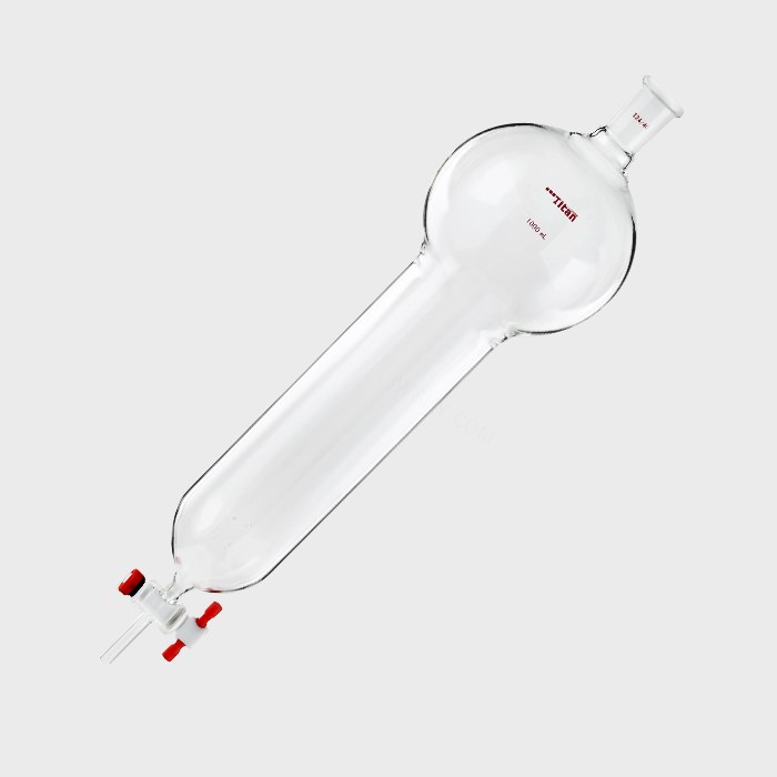 具存储球闪式层析柱 1000ml 外径：80mm 有效长度：254mm 四氟节门孔径：4mm 24/40 特优级