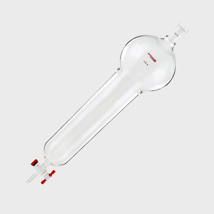 具存储球闪式层析柱 1000ml 外径：80mm 有效长度：305mm 四氟节门孔径：4mm 24/40 特优级