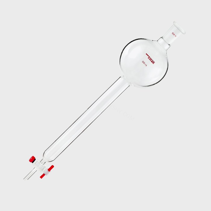 具存储球闪式层析柱 500ml 外径：32mm 有效长度：254mm 四氟节门孔径：2mm 24/40 特优级