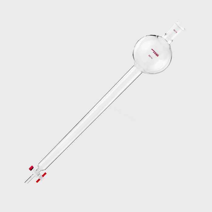 具存储球闪式层析柱 500ml 外径：32mm 有效长度：457mm 四氟节门孔径：2mm 24/40 特优级