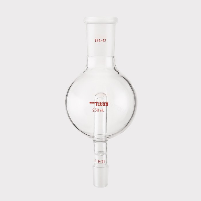 具孔玻板及回流孔的防溅球 上磨口：29/42，下磨口：19/22，250ml 特优级