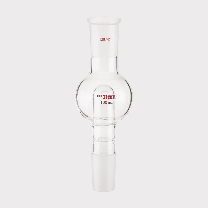 具孔玻板及回流孔的防溅球 上磨口：29/42，下磨口：29/42，100ml 特优级