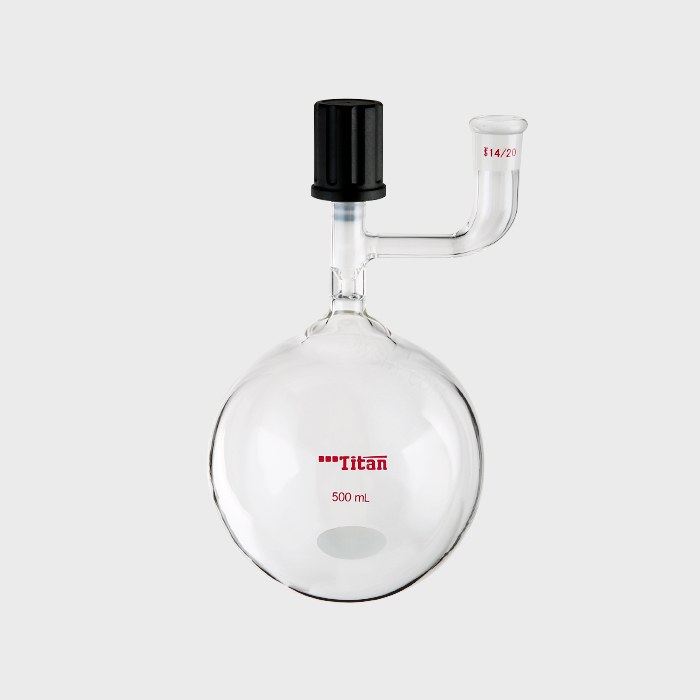 溶剂存储球瓶 磨口：14/20 高真空阀：0-4mm 500ml 特优级