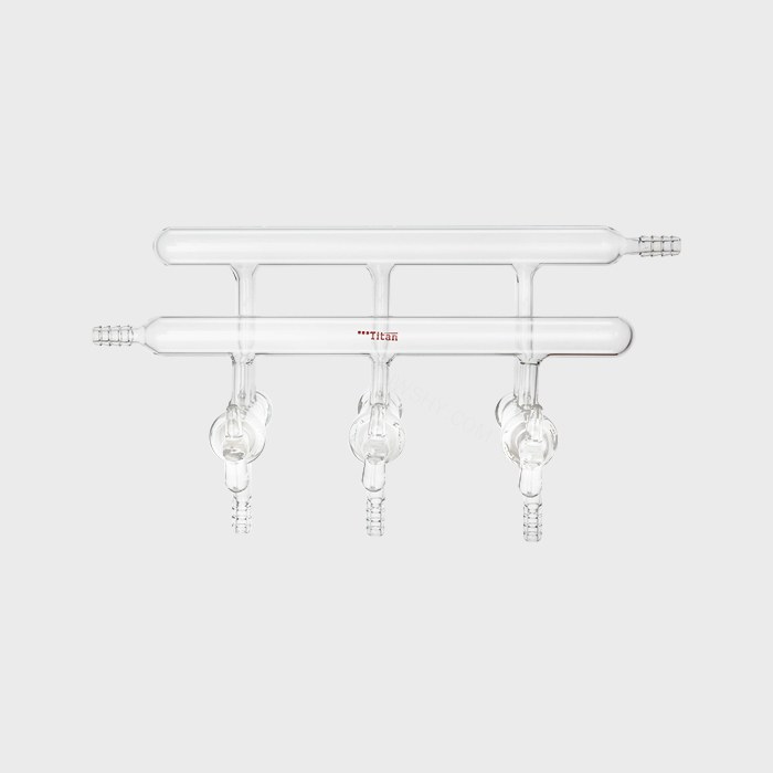 双排管真空气体分配器 具2mm玻璃节门 节门组数：3 总长度：300mm 特优级