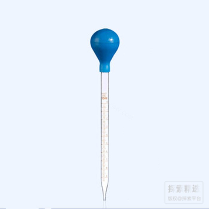 20cm刻度玻璃滴管5ml 配蓝吸球 - 玖梧精选
