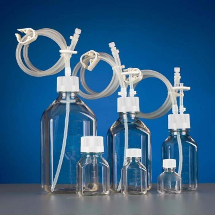 500ml PETG方形试剂瓶转移盖 TPE热塑管（60cm,1/4英寸ID,3/8英寸OD）鲁尔母接头带鲁尔塞 滤器（…