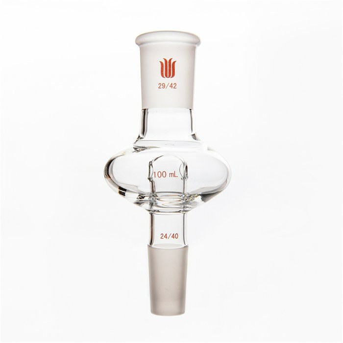 扁形防溅球,上磨口:29/42,下磨口:24/40,100ml - 欣维尔