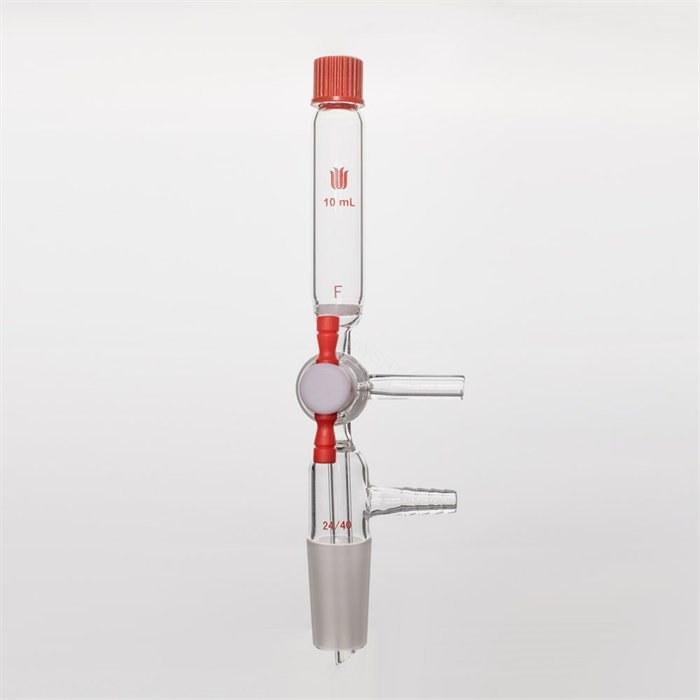 多肽固相合成管,T型四氟节门,小咀,24/40外磨口,10mL,14#,G3