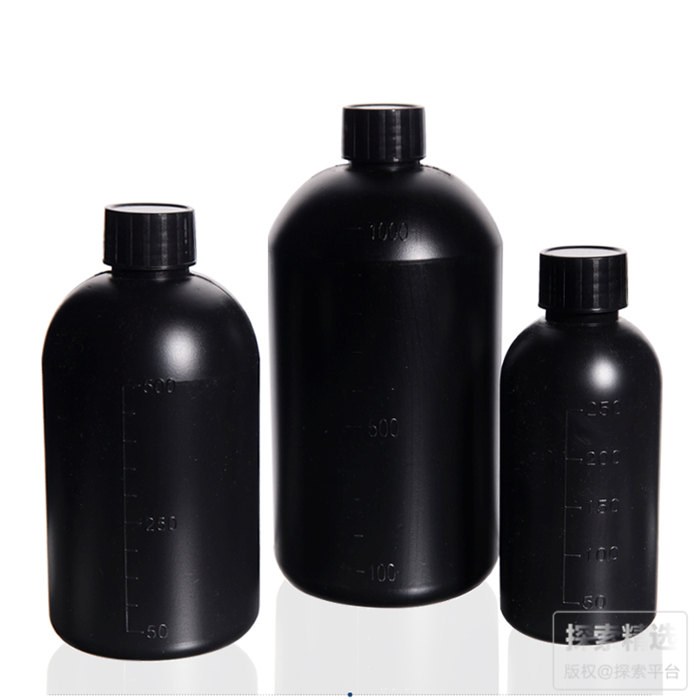 HDPE塑料小口圆瓶 250ml 黑色