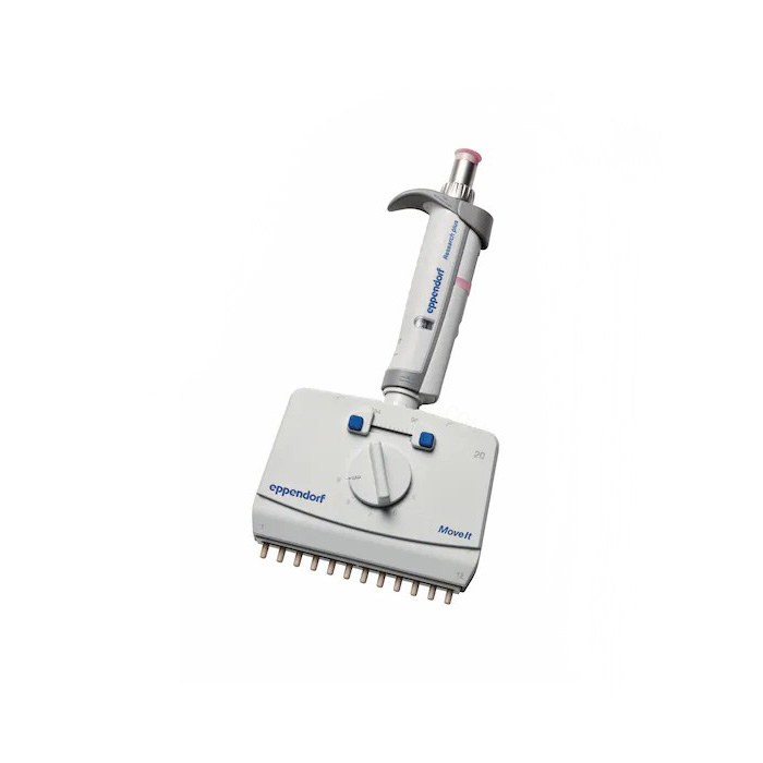 Eppendorf Research plus Move It 可调间距手动移液器 12通道 1-20ul 淡粉色