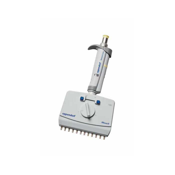 Eppendorf Research plus Move It 可调间距手动移液器 12通道 5-100ul 淡黄色 - Eppendorf