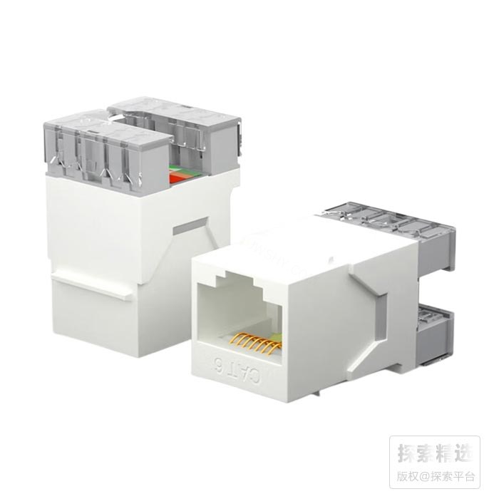 CAT6千兆网线插座面板模块 RJ45水晶头母座电脑网线连接头 WAN-618  灰色 - 晨光