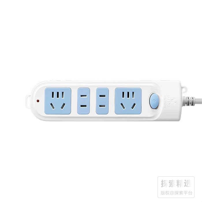 拖线板插座 GN-607 总控4位 3米 产品升级 圆孔改扁孔 新老产品随机发货 新国标