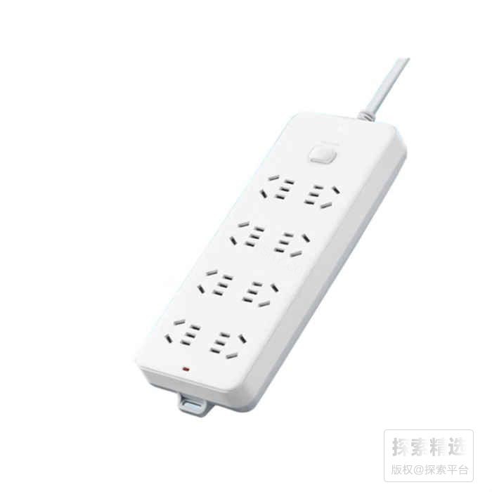 拖线板 总控8位 3米 超功率保护 产品升级 圆孔改扁孔 新老产品随机发货 新国标