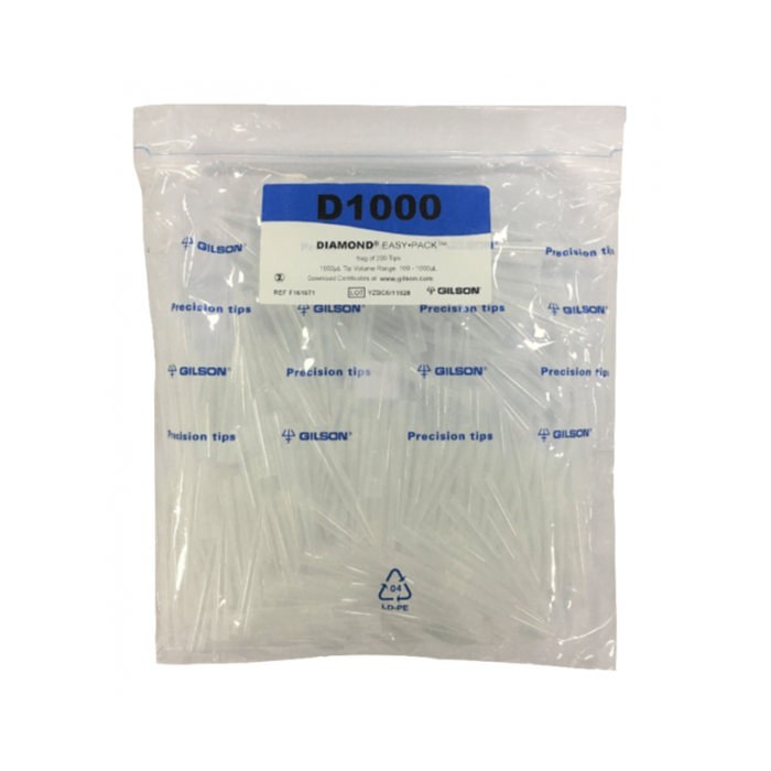 钻石吸嘴方便装D1000 100-1000ul 未灭菌 不带滤芯 - Gilson/吉尔森