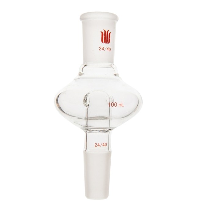 扁形防溅球,上磨口:24/40,下磨口:24/40,100ml - 欣维尔