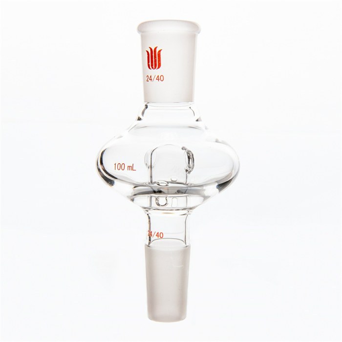 扁形防溅球,具回流孔,上磨口:24/40,下磨口:24/40,100ml - 欣维尔