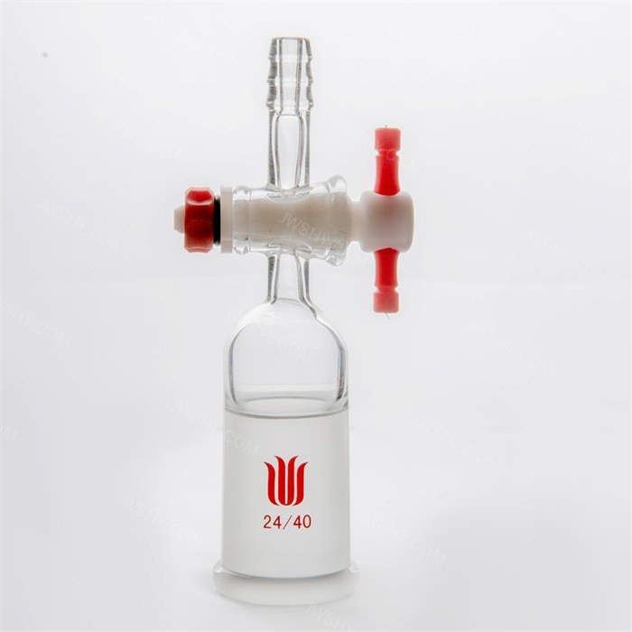 直型抽气接头,内磨口,具四氟节门,24/40,2mm节门孔径 - 欣维尔