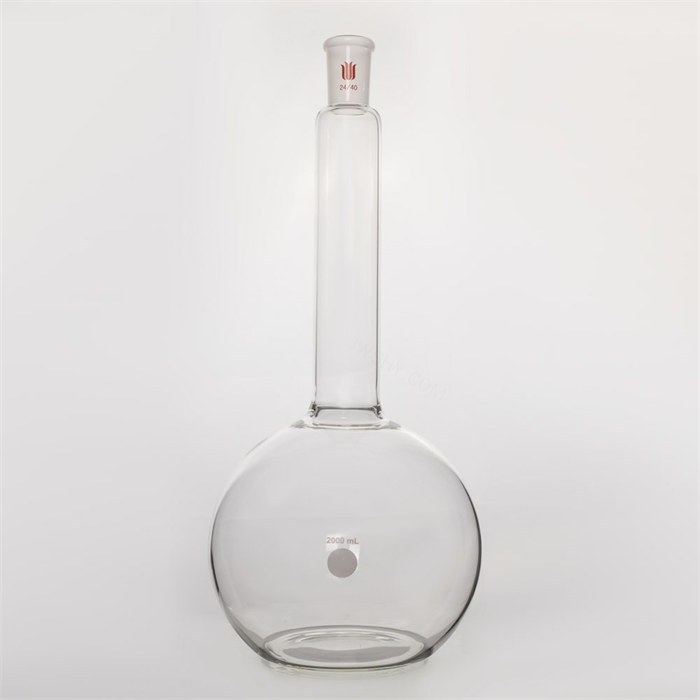 长颈平底烧瓶,磨口:24/40,容量:2000ml,颈长度175mm - MANSWARE