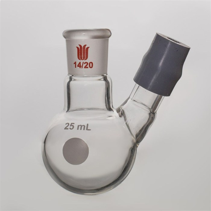 带胶帽温度计套管圆底烧瓶,容量:25ml,磨口:14/20 - MANSWARE