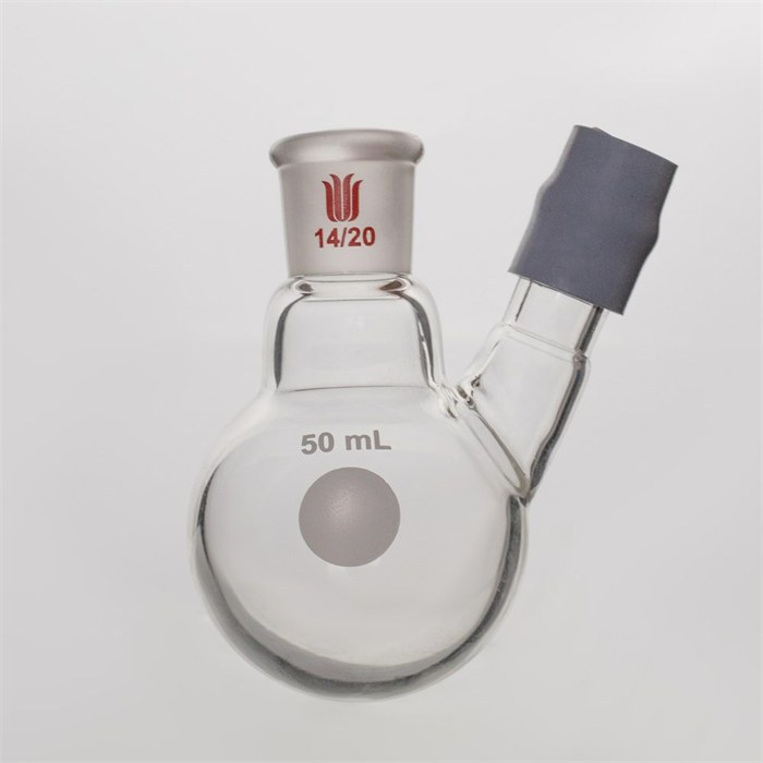 带胶帽温度计套管圆底烧瓶，容量：50ml，磨口：14/20 - 欣维尔