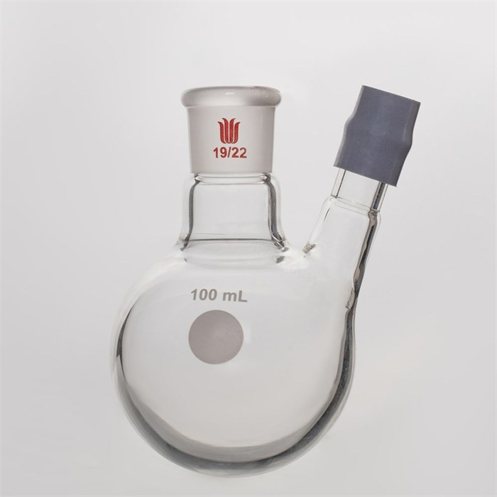 带胶帽温度计套管圆底烧瓶，容量：100ml，磨口：19/22 - 欣维尔