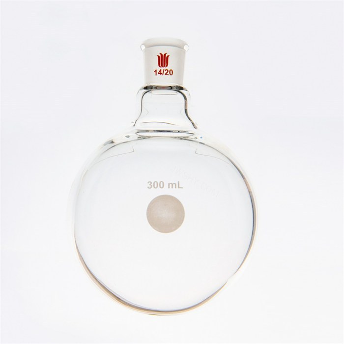 单颈圆底球瓶,厚壁高强度,磨口:14/20,300ml - 欣维尔