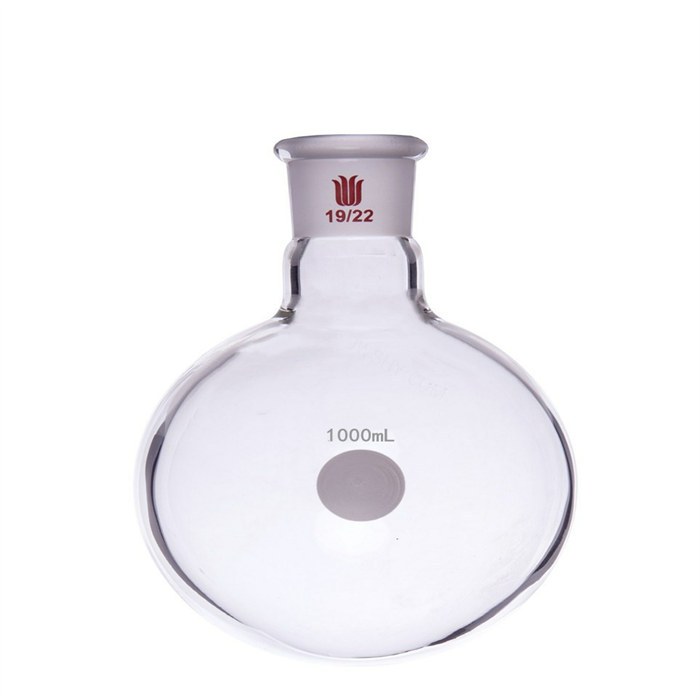单颈圆底球瓶,厚壁高强度,磨口:19/22,1000ml - 欣维尔
