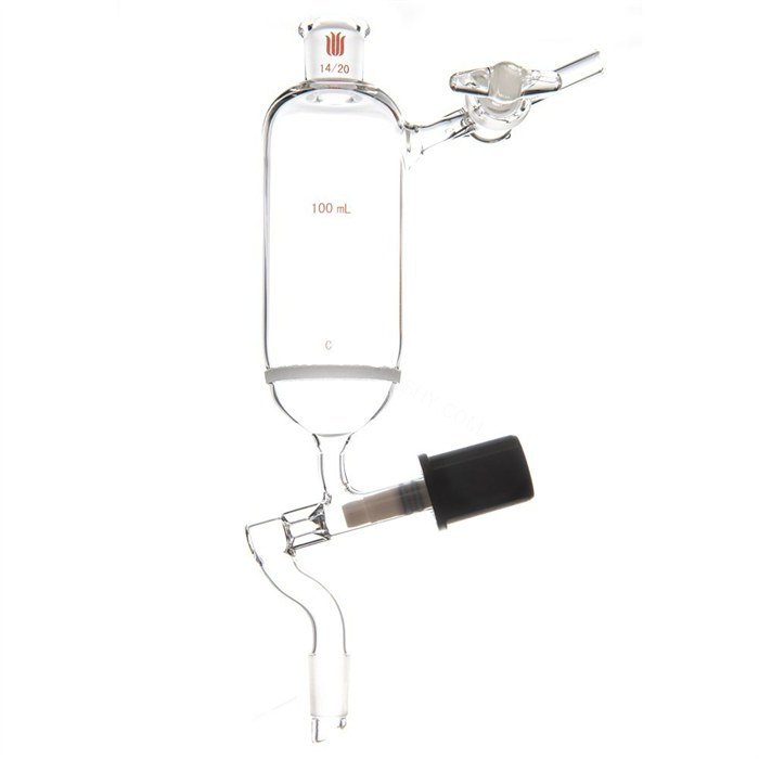 滴液过滤漏斗,过滤器4mm高真空阀,内14/20,100mL,G2 - 欣维尔