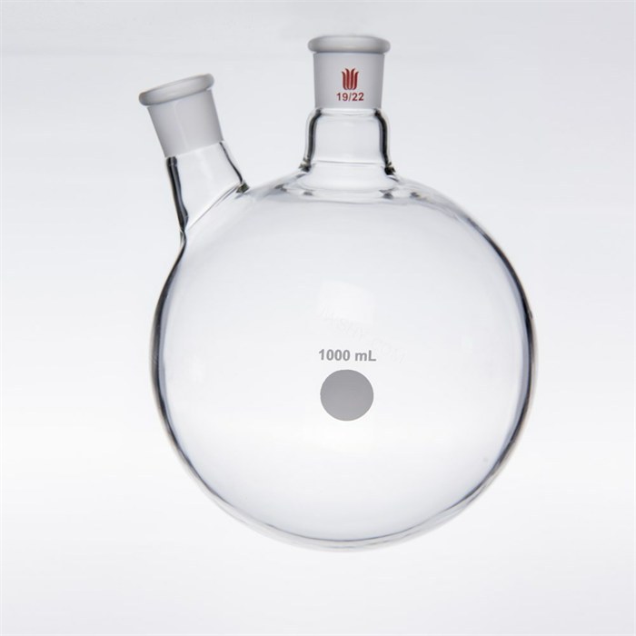 厚壁斜两口瓶,高强度,中间磨口:19/22,侧磨口:19/22,1000ml - 欣维尔