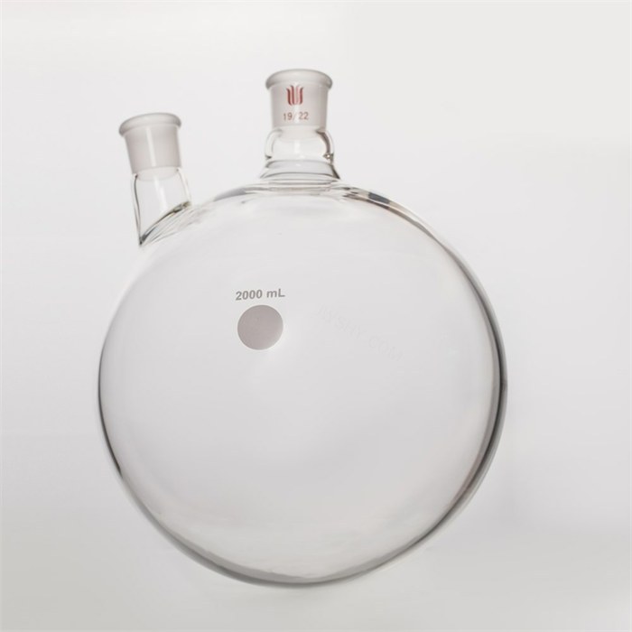 厚壁斜两口瓶,高强度,中间磨口:19/22,侧磨口:19/22,2000ml