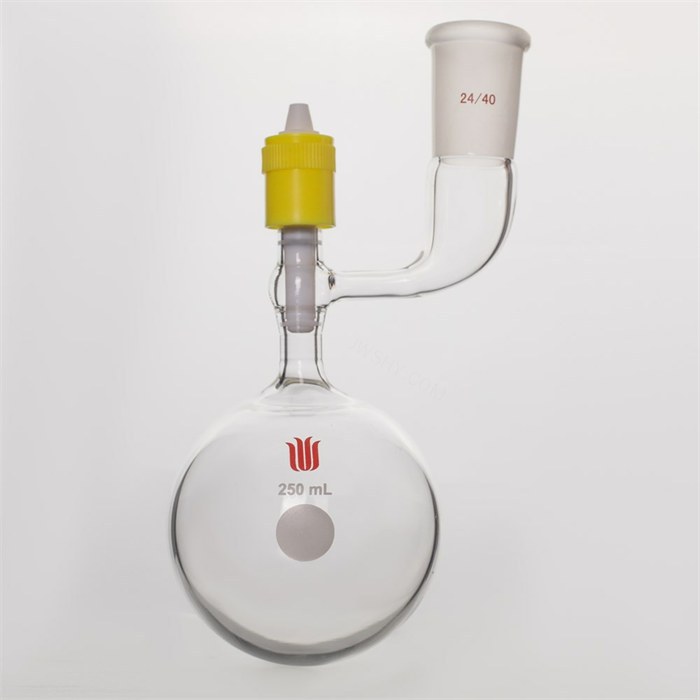 溶剂储存球瓶,磨口：24/40,250ml,新型8mm高真空阀 - 欣维尔