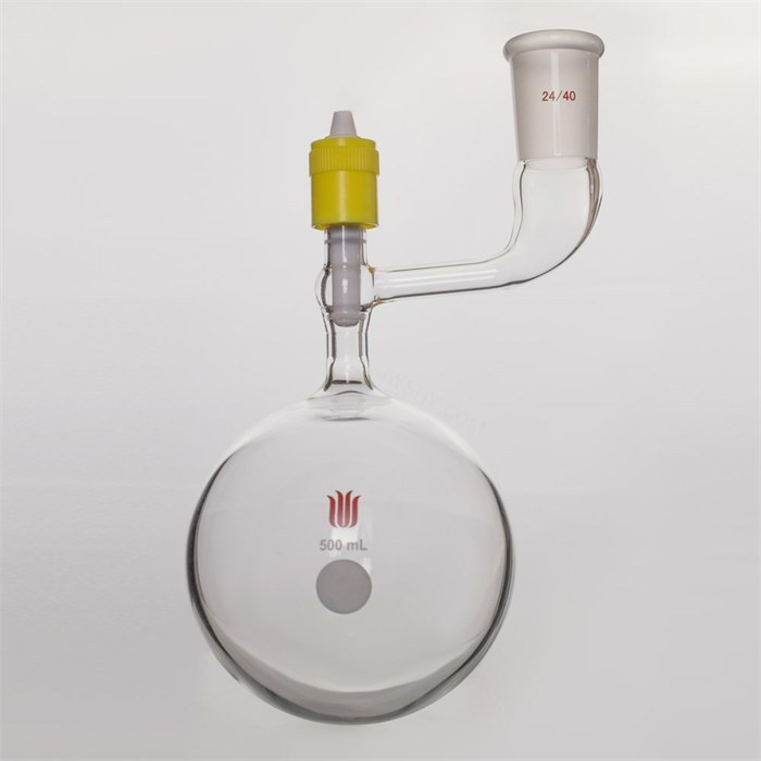 溶剂储存球瓶,磨口：24/40,500ml,新型8mm高真空阀 - 欣维尔