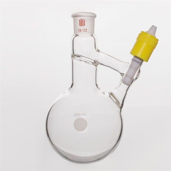 溶剂存储转移球瓶,磨口:19/22,250ml,新型8mm高真空阀 - 欣维尔