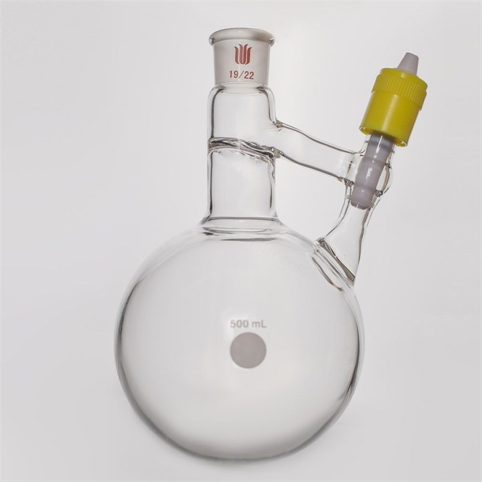 溶剂存储转移球瓶,磨口:19/22,500ml,新型8mm高真空阀 - 欣维尔
