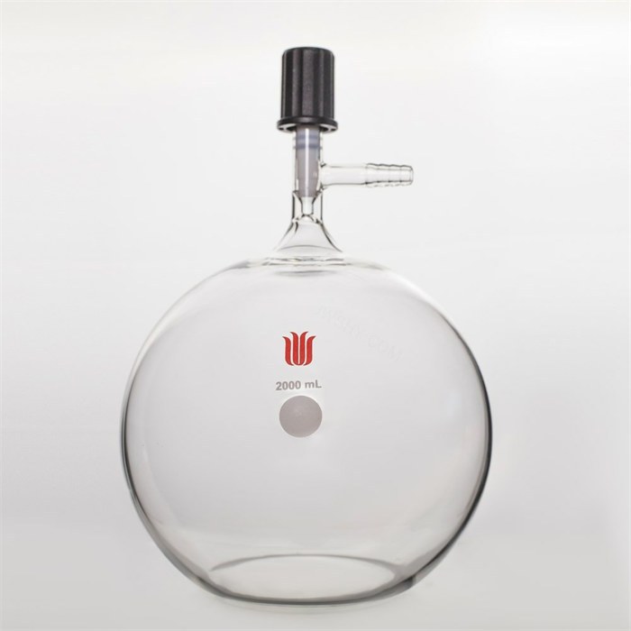 平底溶剂存储瓶,4mm高真空阀,1000ml - 欣维尔