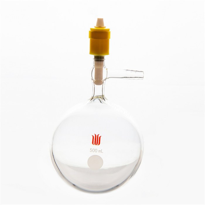 溶剂存储瓶,新型8mm高真空阀,500ml - 欣维尔