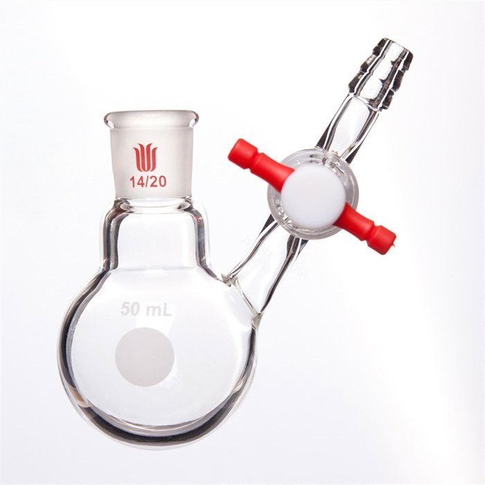 反应瓶,四氟节门,14/20,50ml - MANSWARE