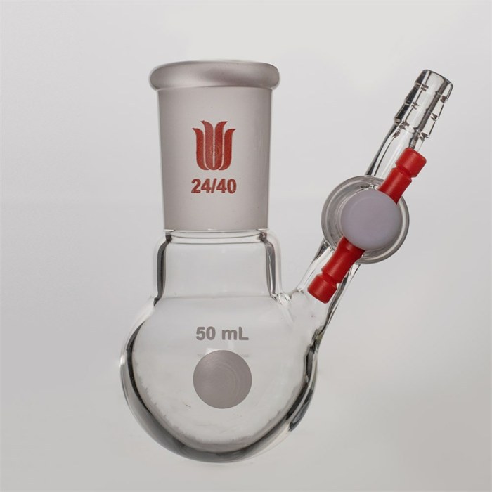 反应瓶,四氟节门,24/40,50ml - 欣维尔