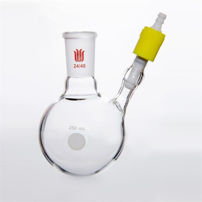 反应瓶,带通气孔高真空阀,250ml,24/40 - MANSWARE