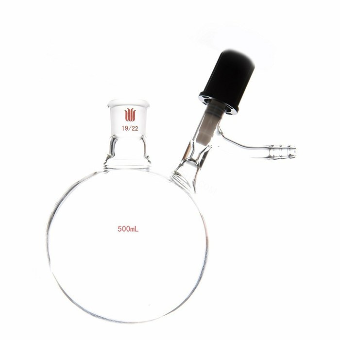 反应瓶,4mm高真空阀,500ml,19/22 - MANSWARE